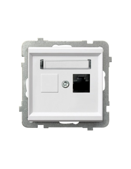 Gniazdo komputerowe pojedyncze, kat. 5e MMC BIAŁY MAT SONATA