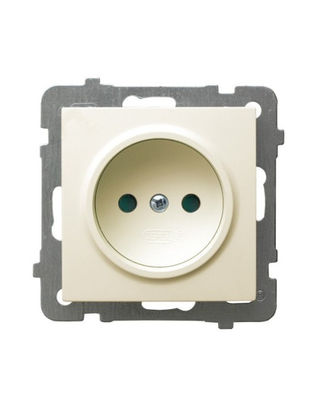 Gniazdo pojedyncze z przesłonami torów prądowych ECRU AS