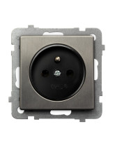 Gniazdo pojedyncze z uziemieniem STAL INOX SONATA STAL INOX