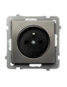 Gniazdo pojedyncze z uziemieniem STAL INOX SONATA STAL INOX