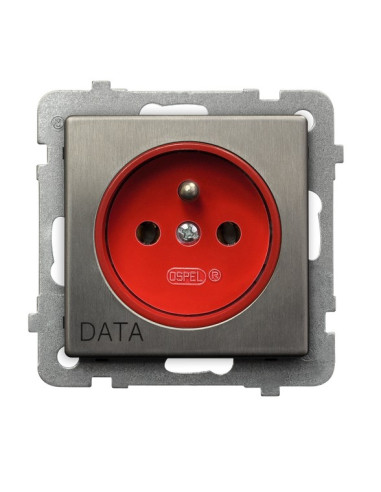 Gniazdo pojedyncze z uziemieniem DATA STAL INOX SONATA STAL INOX