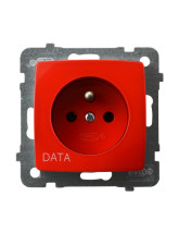 Gniazdo pojedyncze z uziemieniem DATA CZERWONY KARO