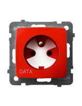 Gniazdo pojedyncze z uziemieniem DATA z kluczem uprawniającym CZERWONY KARO