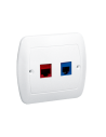 Gniazdo telefoniczne RJ12 + komputerowe RJ45, kategoria 5 dla RJ45. Montaż do puszki na wkręty biały KONTAKT SIMON A5T/11