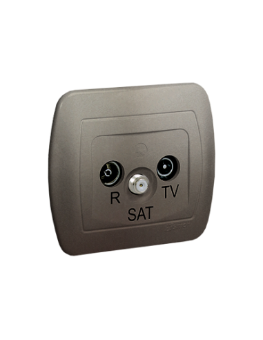 Gniazdo antenowe R-TV-SAT przelotowe satynowy KONTAKT SIMON AASP/29