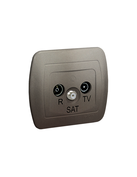 Gniazdo antenowe R-TV-SAT przelotowe satynowy KONTAKT SIMON AASP/29