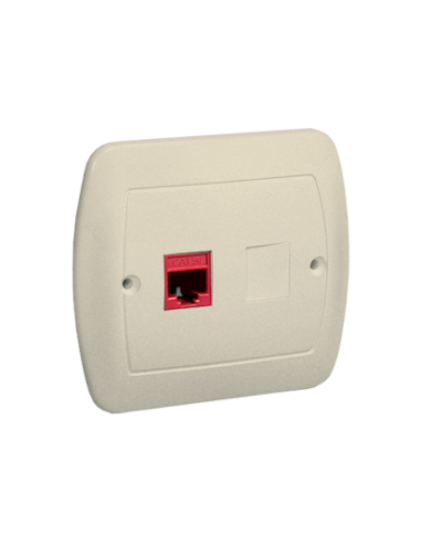 Gniazdo komputerowe RJ45 pojedyncze, kategoria 5e. Montaż do puszki na wkręty beż KONTAKT SIMON AF51/12