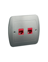 Gniazdo komputerowe RJ45 podwójne, kategoria 5e. Montaż do puszki na wkręty aluminiowy KONTAKT SIMON AF52/26