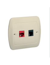 Gniazdo komputerowe RJ45 kategoria 5e + gniazdo telefoniczne RJ11. Montaż do puszki na wkręty beż KONTAKT SIMON AF5T/12