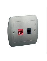 Gniazdo komputerowe RJ45 kategoria 5e + gniazdo telefoniczne RJ11. Montaż do puszki na wkręty aluminiowy KONTAKT SIMON AF5T/26
