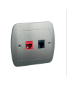 Gniazdo komputerowe RJ45 kategoria 5e + gniazdo telefoniczne RJ11. Montaż do puszki na wkręty aluminiowy KONTAKT SIMON AF5T/26
