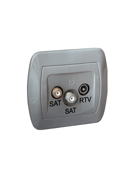 Gniazdo antenowe SAT-SAT-RTV końcowe aluminiowy KONTAKT SIMON AZAR+SAT3.1-P2/26
