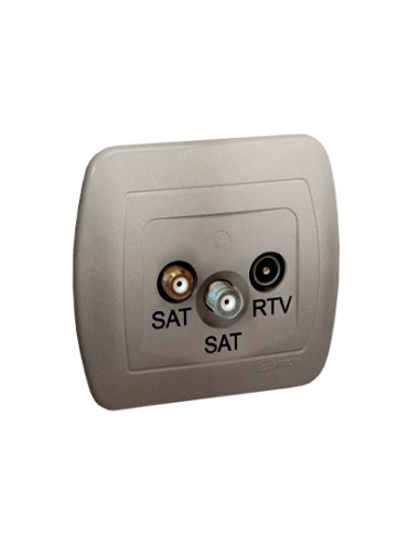 Gniazdo antenowe SAT-SAT-RTV końcowe satynowy KONTAKT SIMON AZAR+SAT3.1-P2/29