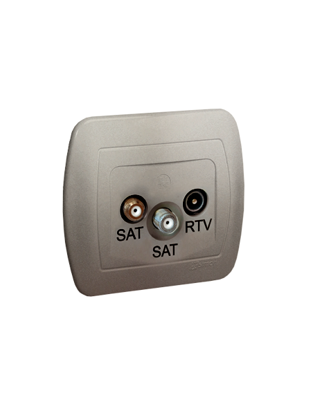 Gniazdo antenowe SAT-SAT-RTV końcowe satynowy KONTAKT SIMON AZAR+SAT3.1-P2/29