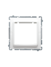 Adapter (przejściówka) na osprzęt standardu 45 × 45 mm. Montaż do puszki na łapki i wkręty biały KONTAKT SIMON BMA45M/11