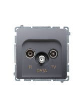 Gniazdo antenowe R-TV-DATA (moduł). 1x wejście: 5–862 MHz stal inox KONTAKT SIMON BMAD.01/21