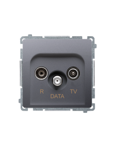Gniazdo antenowe R-TV-DATA (moduł). 1x wejście: 5–862 MHz stal inox KONTAKT SIMON BMAD.01/21