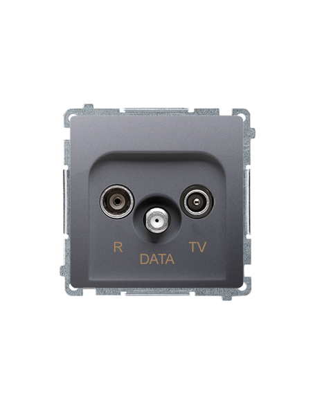 Gniazdo antenowe R-TV-DATA (moduł). 1x wejście: 5–862 MHz stal inox KONTAKT SIMON BMAD.01/21