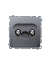 Gniazdo antenowe TV-DATA (moduł) 1x wejście: 5–1000 MHz stal inox KONTAKT SIMON BMAD1.01/21