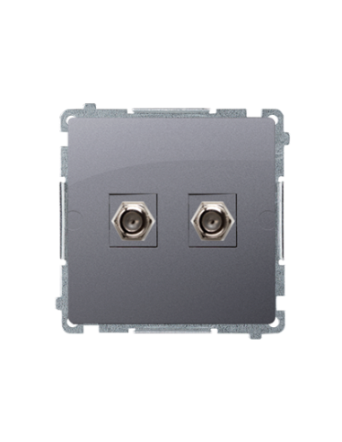 Gniazdo antenowe typu "F" podwójne (moduł) stal inox KONTAKT SIMON BMAF2.01/21