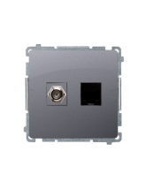 Gniazdo antenowe typu "F" + RJ45 kat.6 (moduł) stal inox KONTAKT SIMON BMAFRJ45.01/21