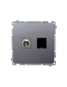 Gniazdo antenowe typu "F" + RJ45 kat.6 (moduł) stal inox KONTAKT SIMON BMAFRJ45.01/21