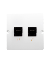 Gniazdo komputerowe RJ45 kat.5e + telefoniczne RJ11 (moduł). Montaż gniazda na wkręty do puszki biały KONTAKT SIMON BMF5T.02/11