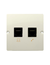 Gniazdo komputerowe RJ45 kat.5e + telefoniczne RJ11 (moduł). Montaż gniazda na wkręty do puszki beż KONTAKT SIMON BMF5T.02/12