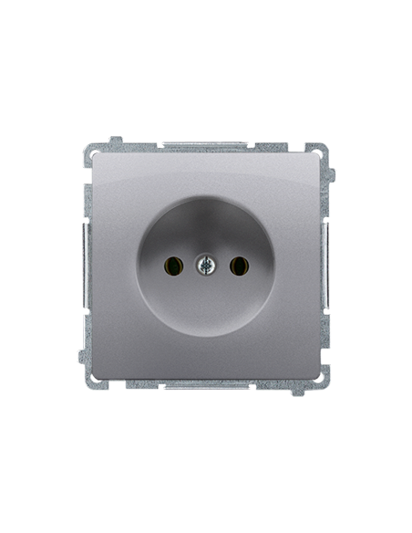 Gniazdo wtyczkowe bez uziemienia (moduł) 16A, 250V~, zaciski śrubowe stal inox KONTAKT SIMON BMG1.01/21