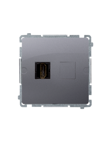 Gniazdo HDMI pojedyncze (moduł) stal inox KONTAKT SIMON BMGHDMI.01/21