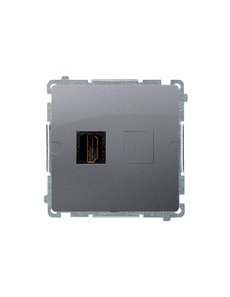 Gniazdo HDMI pojedyncze (moduł) stal inox KONTAKT SIMON BMGHDMI.01/21