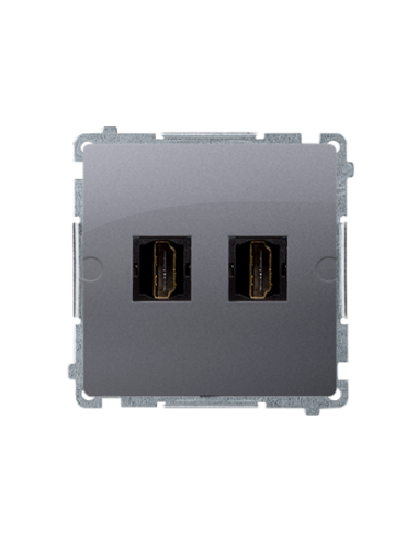 Gniazdo HDMI podwójne (moduł) stal inox KONTAKT SIMON BMGHDMI2.01/21