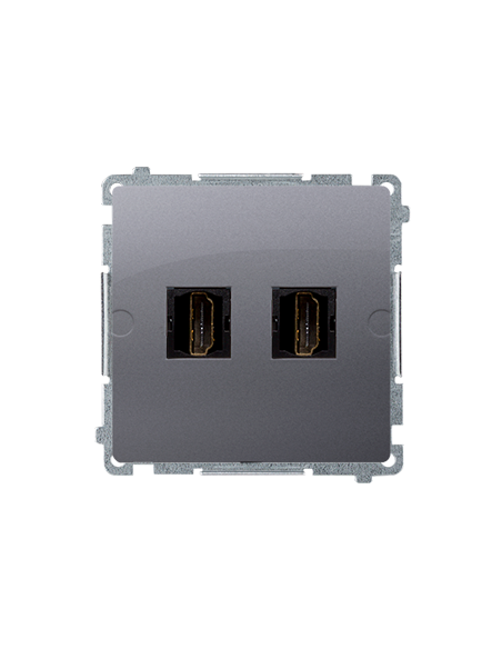 Gniazdo HDMI podwójne (moduł) stal inox KONTAKT SIMON BMGHDMI2.01/21