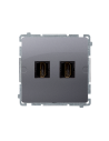 Gniazdo HDMI podwójne (moduł) stal inox KONTAKT SIMON BMGHDMI2.01/21