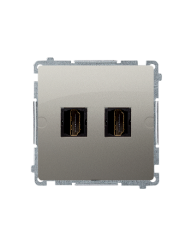 Gniazdo HDMI podwójne (moduł) satynowy KONTAKT SIMON BMGHDMI2.01/29