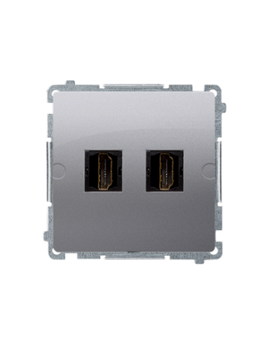 Gniazdo HDMI podwójne (moduł) srebrny mat KONTAKT SIMON BMGHDMI2.01/43
