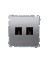 Gniazdo HDMI podwójne (moduł) srebrny mat KONTAKT SIMON BMGHDMI2.01/43