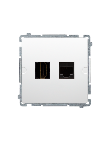 Gniazdo HDMI + RJ45 kat.6. (moduł) biały KONTAKT SIMON BMGHRJ45.01/11