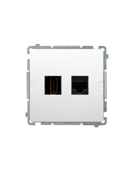 Gniazdo HDMI + RJ45 kat.6. (moduł) biały KONTAKT SIMON BMGHRJ45.01/11