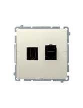 Gniazdo HDMI + RJ45 kat.6. (moduł) beż KONTAKT SIMON BMGHRJ45.01/12