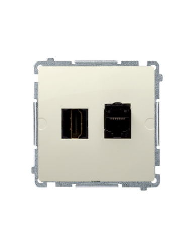 Gniazdo HDMI + RJ45 kat.6. (moduł) beż KONTAKT SIMON BMGHRJ45.01/12