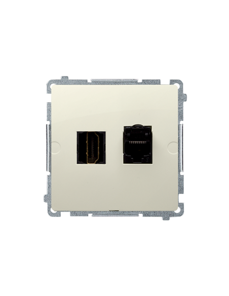 Gniazdo HDMI + RJ45 kat.6. (moduł) beż KONTAKT SIMON BMGHRJ45.01/12