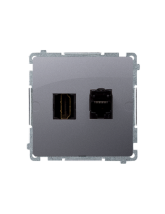 Gniazdo HDMI + RJ45 kat.6. (moduł) stal inox KONTAKT SIMON BMGHRJ45.01/21