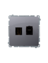 Gniazdo HDMI + RJ45 kat.6. (moduł) stal inox KONTAKT SIMON BMGHRJ45.01/21