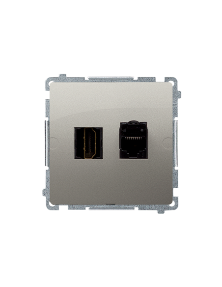 Gniazdo HDMI + RJ45 kat.6. (moduł) satynowy KONTAKT SIMON BMGHRJ45.01/29