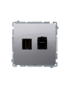 Gniazdo HDMI + RJ45 kat.6. (moduł) srebrny mat KONTAKT SIMON BMGHRJ45.01/43
