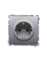 Gniazdo wtyczkowe z uziemieniem Schuko (moduł) 16A, 250V~, zaciski śrubowe stal inox KONTAKT SIMON BMGSZ1.01/21