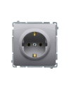 Gniazdo wtyczkowe z uziemieniem Schuko (moduł) 16A, 250V~, zaciski śrubowe stal inox KONTAKT SIMON BMGSZ1.01/21