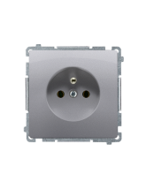 Gniazdo wtyczkowe z uziemieniem (moduł) 16A, 250V~, zaciski śrubowe stal inox KONTAKT SIMON BMGZ1.01/21
