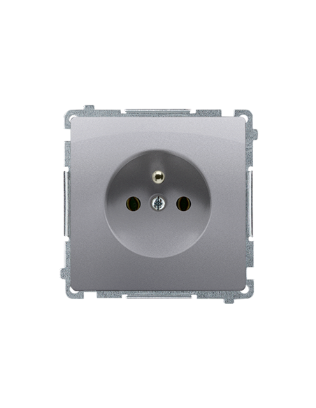 Gniazdo wtyczkowe z uziemieniem (moduł) 16A, 250V~, zaciski śrubowe stal inox KONTAKT SIMON BMGZ1.01/21
